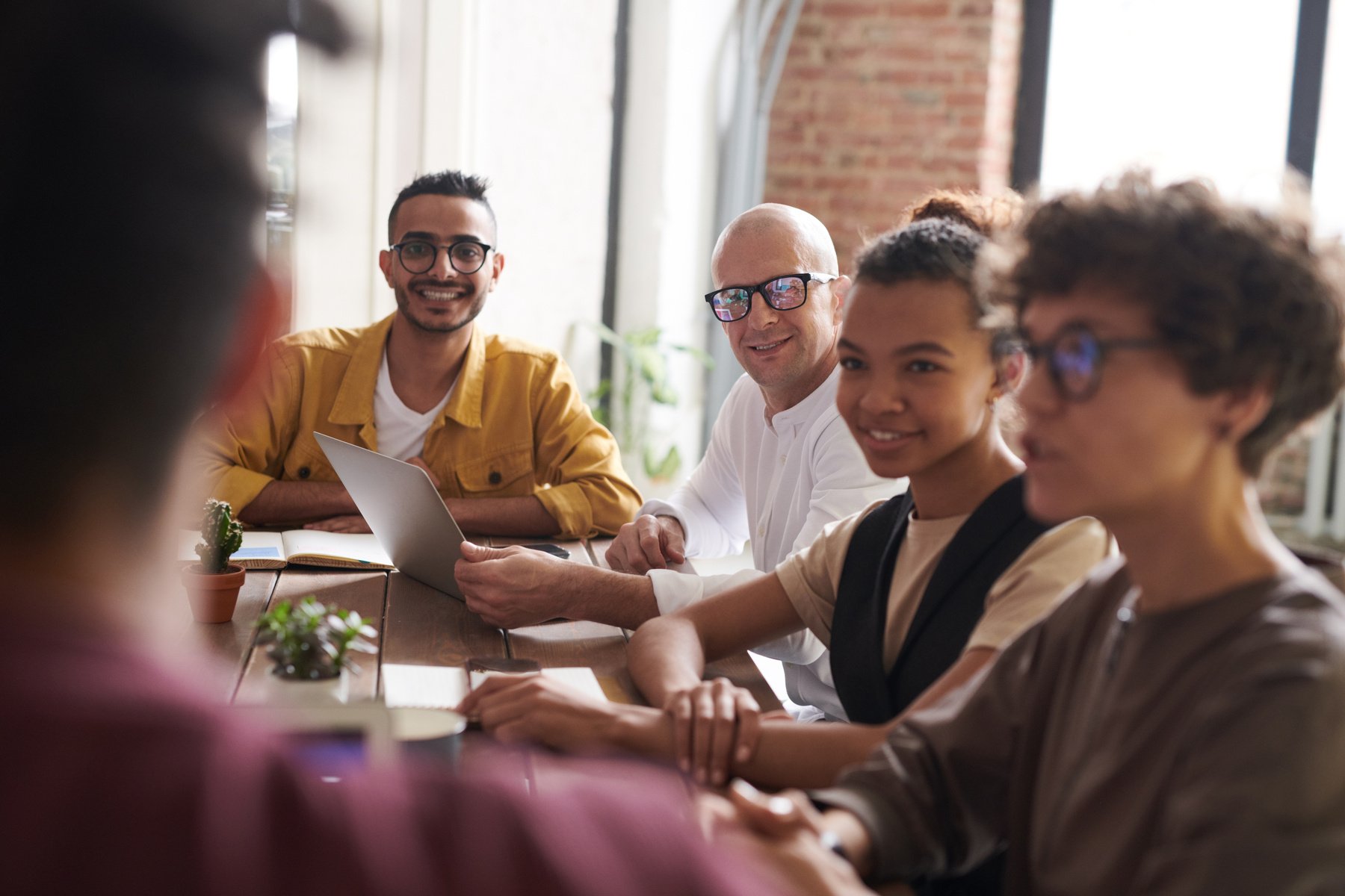 Diverse group of employees in a meeting